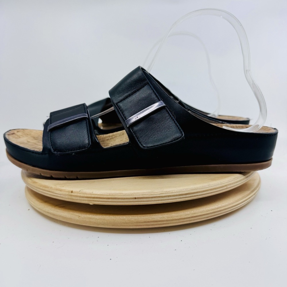 Baretraps Cherilyn Women’s 11 Black Slide Sandals Shoes Flat Comfort Casual Cork